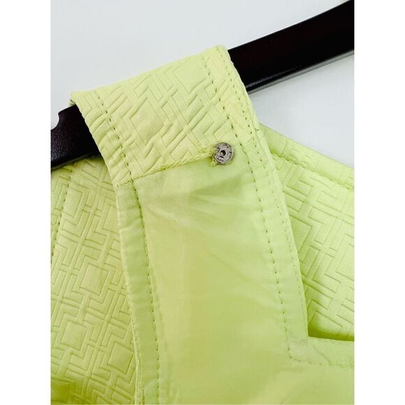 Heidi Weisel Fit & Flare Green Textured Sleeveless Geometric Dress 14 Pastel NWT - Picture 6 of 9